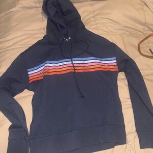 Evereve Soft Textured Hoodie in Blue